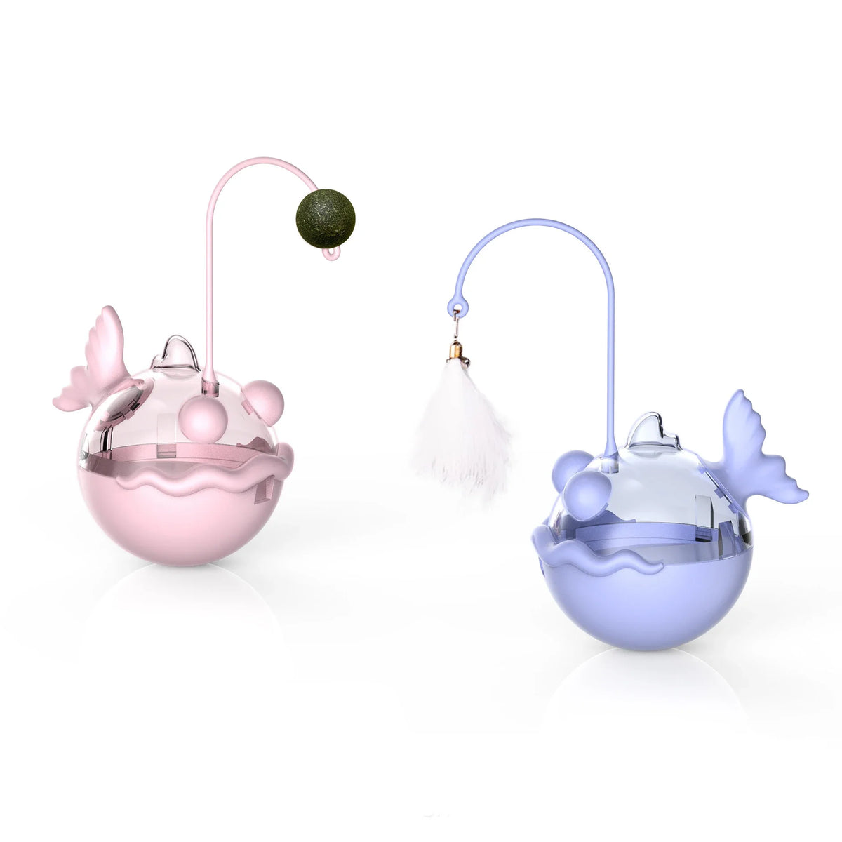 Interactive Tumbler Cat Toy – Food Dispenser, Catnip & Feather