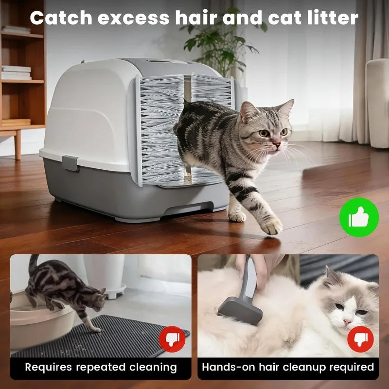 FurCatch - Litter Box Cat Grooming & Loose Hair Remover