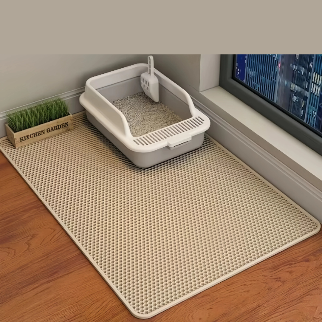 Waterproof Non-Slip Cat Litter Mat – Double Layer & Easy Clean Design