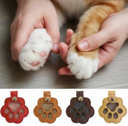 Cat Memorial Leather Hair Storage Keychain