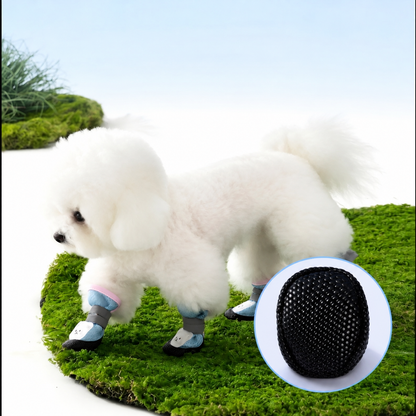 4-Piece Breathable Mesh Dog Shoes with Cute Bear Design