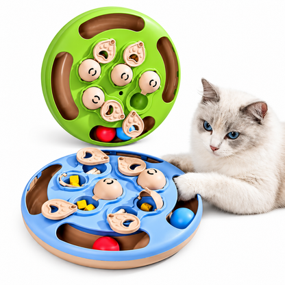 Interactive Cat Puzzle Toy – Rotating Treat Dispenser