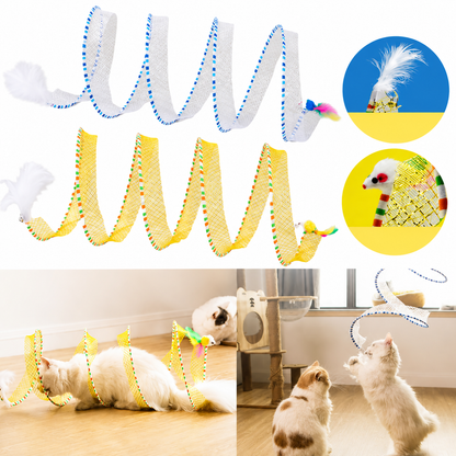 PounceCoil - Foldable S-Shape Interactive Cat Tunnel