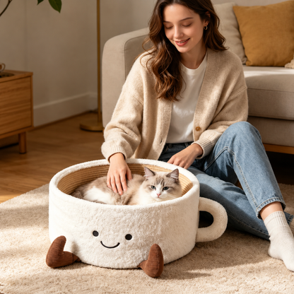 Coffee Cup Cosy Pet Bed