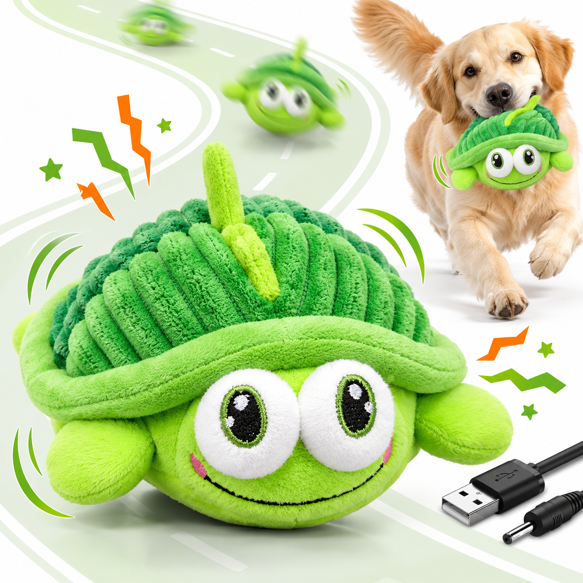 Rechargeable Interactive Bouncing Pet Toy 🐾🎵