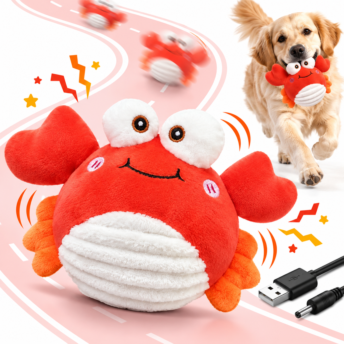 Rechargeable Interactive Bouncing Pet Toy 🐾🎵