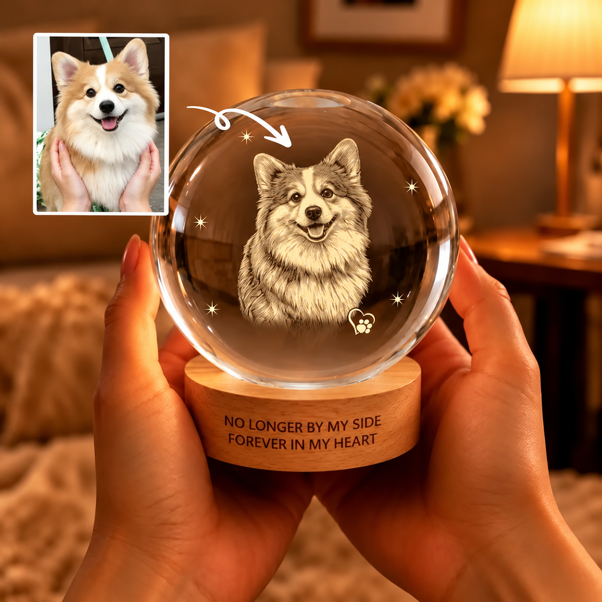 ForeverPaw – Personalised Pet Memorial Crystal Ball 🔮🐾