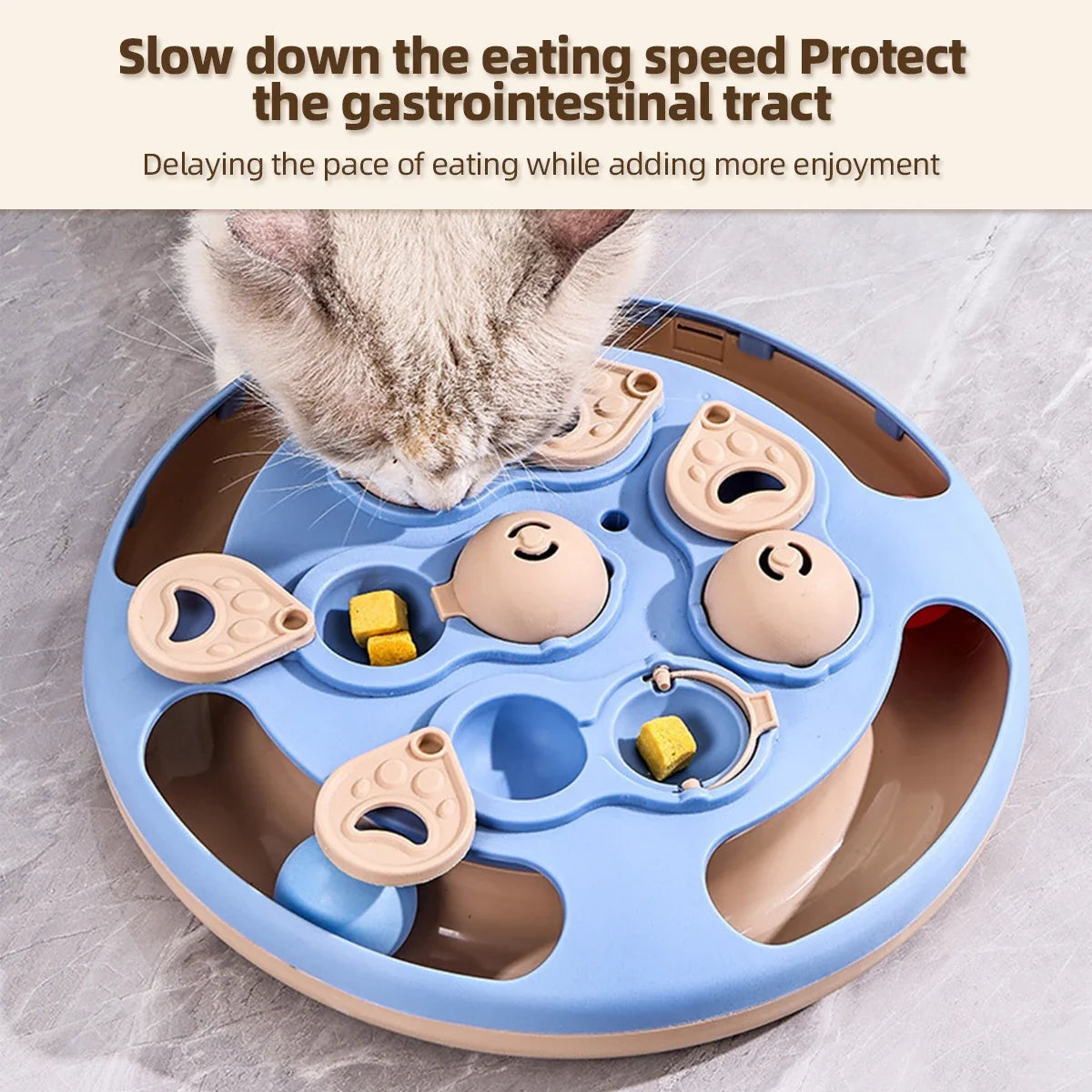 Interactive Cat Puzzle Toy – Rotating Treat Dispenser