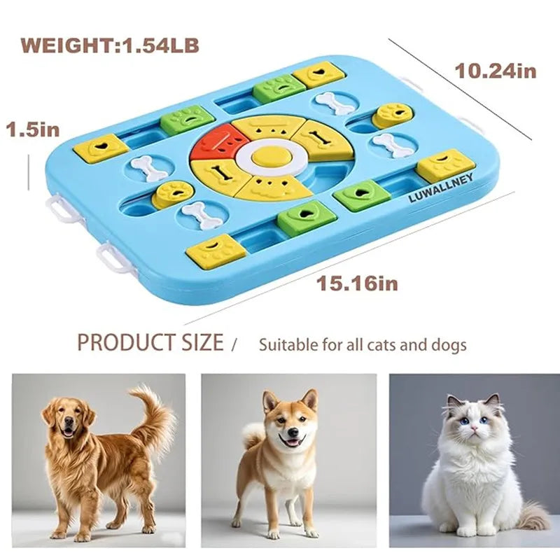 4-in-1 Interactive Dog & Cat Puzzle Toy – Slow Feeder