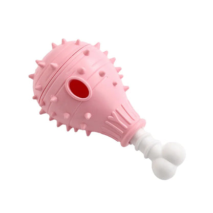 Interactive Dog Treat Dispensing Chew Toy – Chicken Leg