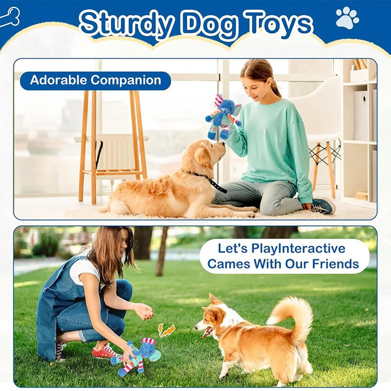 Squeaky Plush Animal Chew Toy