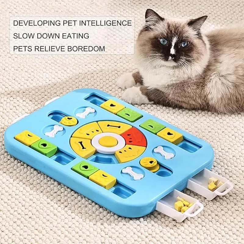 4-in-1 Interactive Dog & Cat Puzzle Toy – Slow Feeder