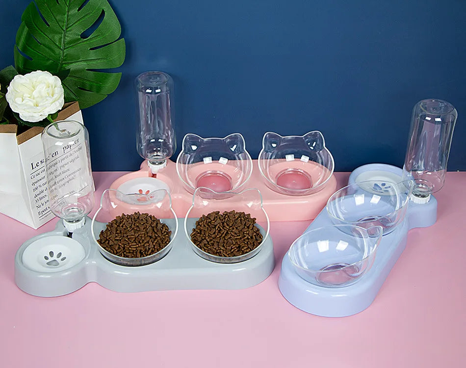 Durable Double Feeder for Food & Water for Cats & Dogs
