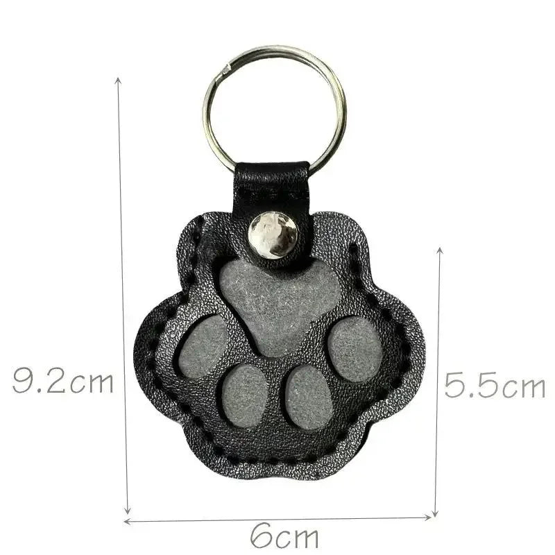 Cat Memorial Leather Hair Storage Keychain