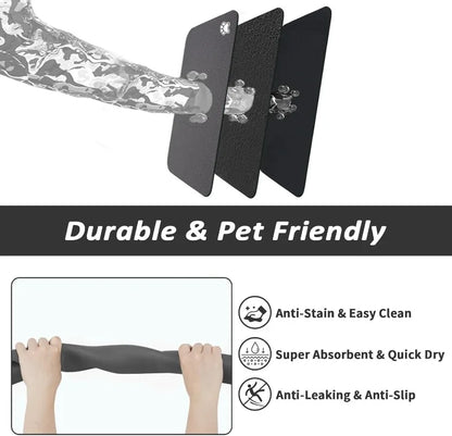 Absorbent Pet Feeding Mat – Quick Dry Dog Food & Water Bowl Mat