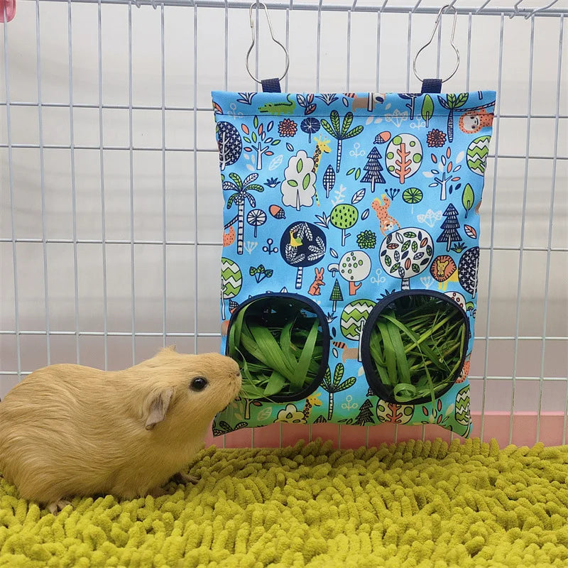 Hanging Hay Bag with Hooks – Ideal Feeder for Small Pets