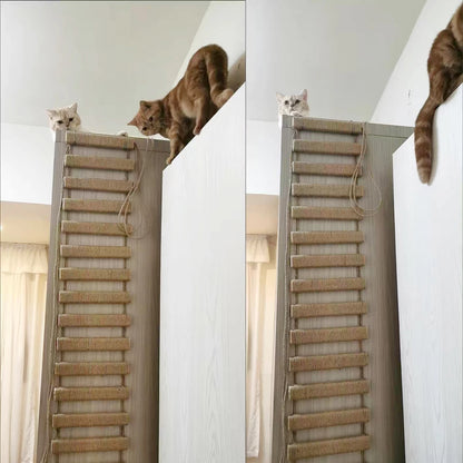 ClimbPaws - Wooden Sisal Cat Climbing Bridge & Ladder