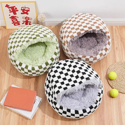 ShellNest – Hooded Plush Cat Cave 🐱☁️