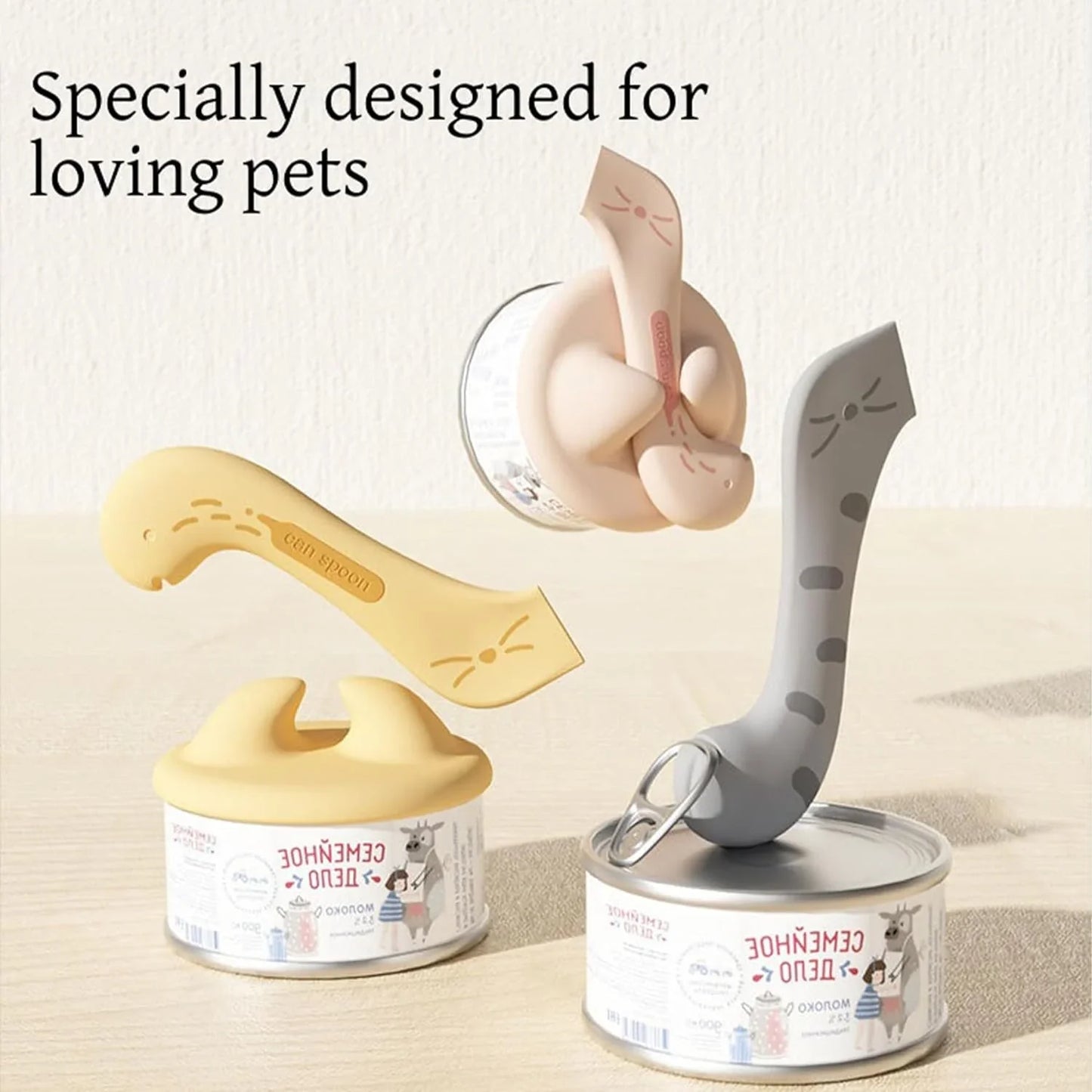 Pet Spoon – Can Opener & Sealing Lid for Pet Food Cans