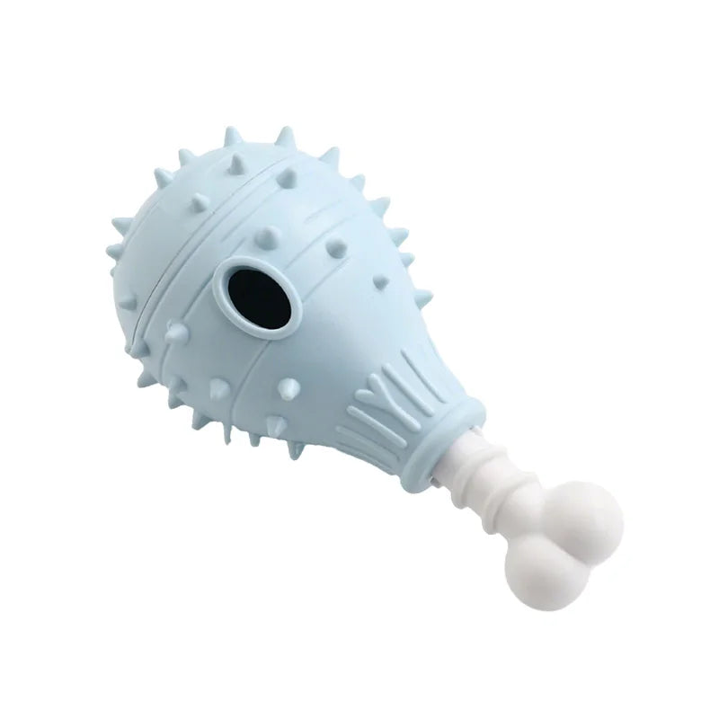 Interactive Dog Treat Dispensing Chew Toy – Chicken Leg