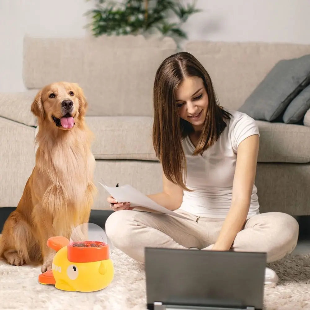 Interactive Dog Feeder – Press and Play Snack Dispenser with Anti-Slip Base