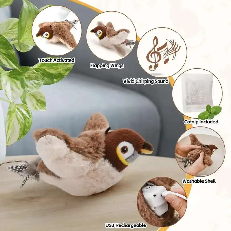 Interactive Dancing Sparrow Cat Toy