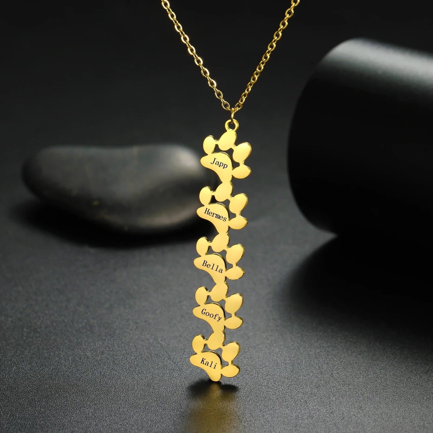 Paw Print Engraved Necklace