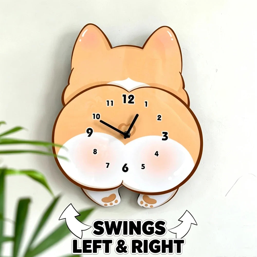 ShibaTime – Cartoon Animal Wall Clock 🐕🕐