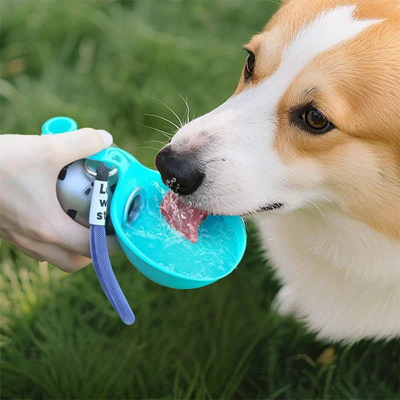HydraPaw 2-in-1 Stainless Steel Pet Water Bottle Bowl | Portable Leak-Proof Dog Travel Kettle