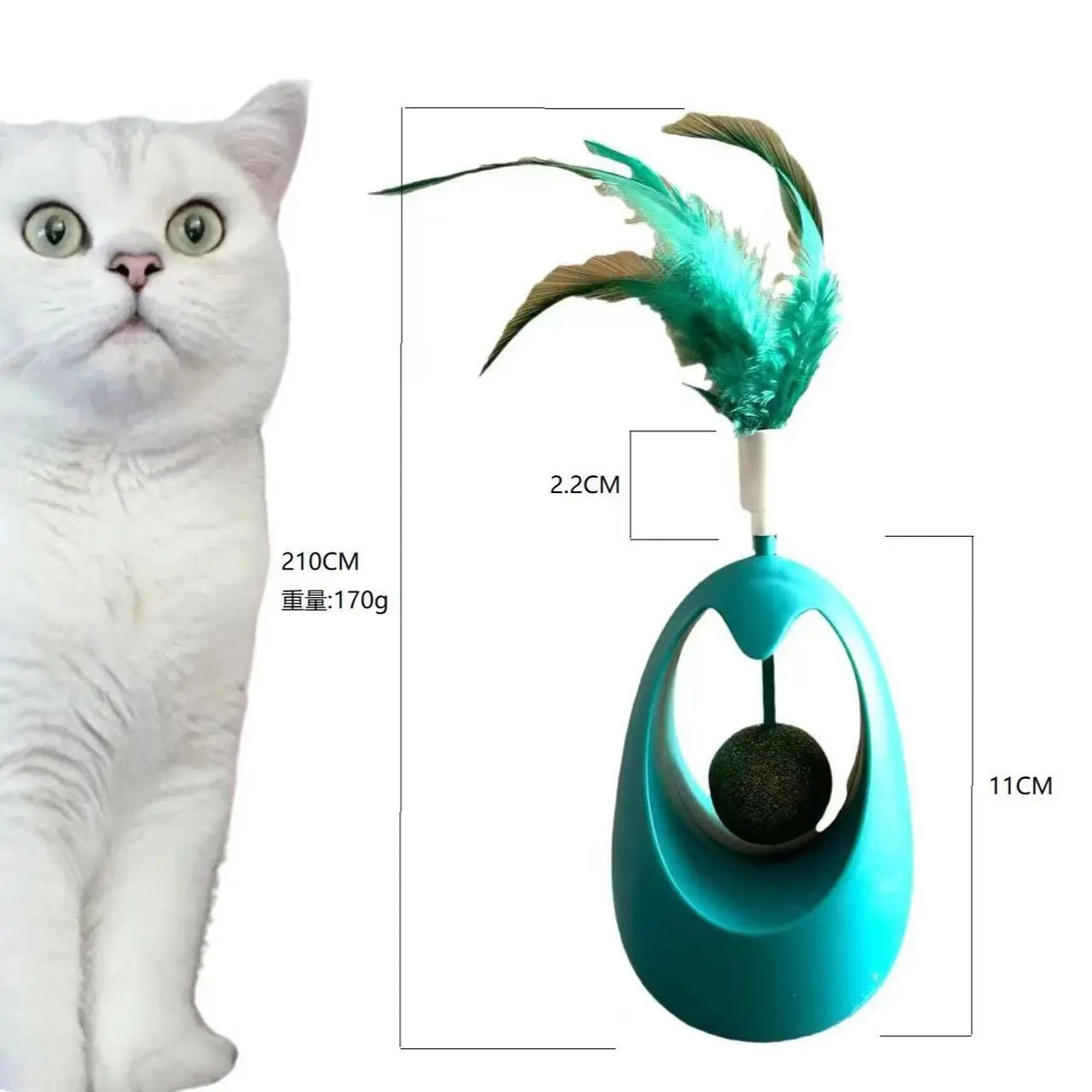 Interactive Cat Wobbler Teaser Wand – Catnip Toy