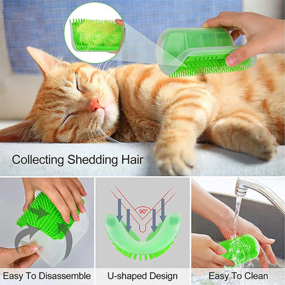 Cat Scratcher Massager & Grooming Brush - Pet Hair Comb