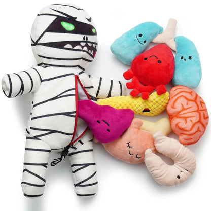 MummyMonster 9-in-1 Squeaky Dog Toy with Hidden Organs