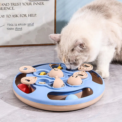Interactive Cat Puzzle Toy – Rotating Treat Dispenser