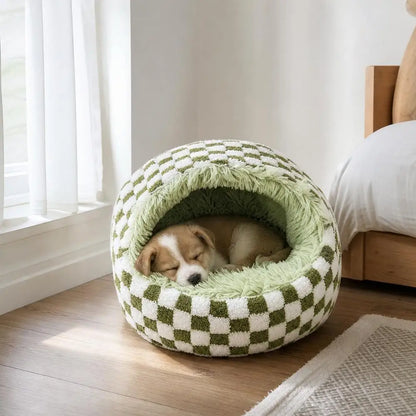 ShellNest – Hooded Plush Cat Cave 🐱☁️