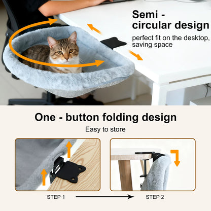 DeskPurr - Foldable Cat Desk Bed & Hammock