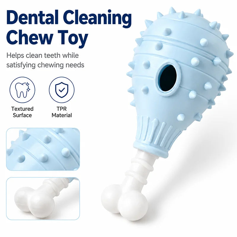 Interactive Dog Treat Dispensing Chew Toy – Chicken Leg