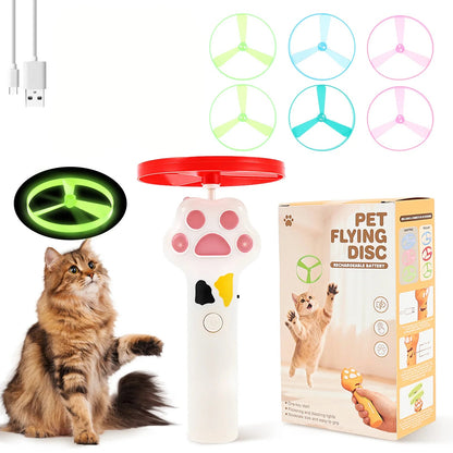 PounceFly - Rechargeable Flying Disc Cat Launcher
