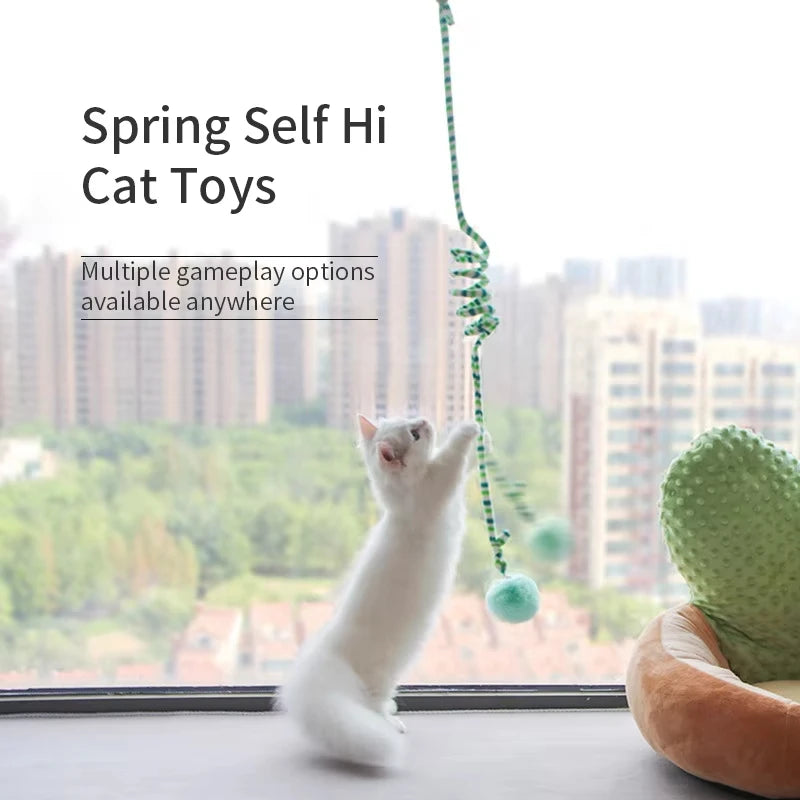 Self-Play String Toy for Kittens with Ball