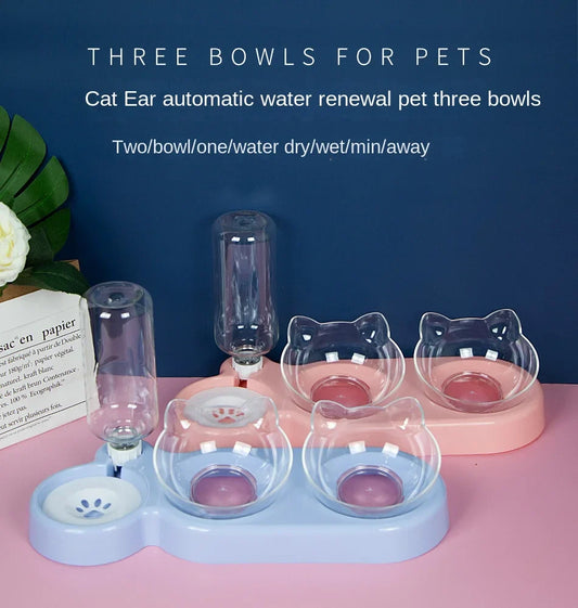 Durable Double Feeder for Food & Water for Cats & Dogs