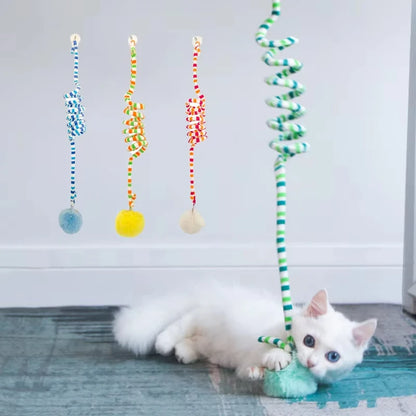 Self-Play String Toy for Kittens with Ball