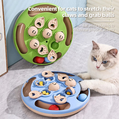 Interactive Cat Puzzle Toy – Rotating Treat Dispenser