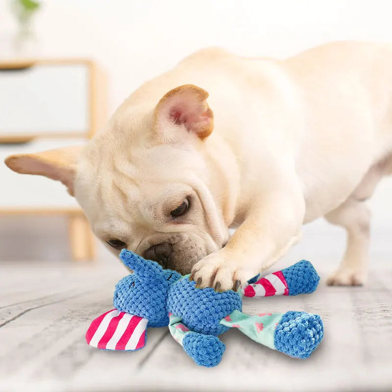 Squeaky Plush Animal Chew Toy