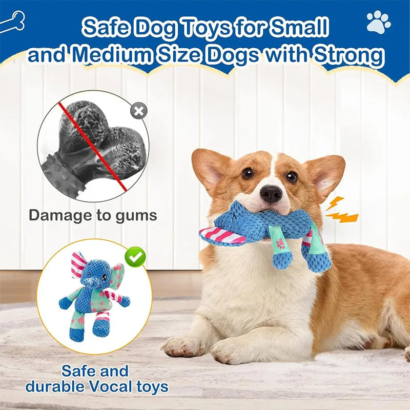 Squeaky Plush Animal Chew Toy