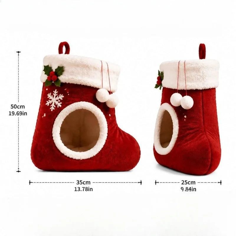 StockingSnooze – Christmas Stocking Cat Bed 🎄🐱