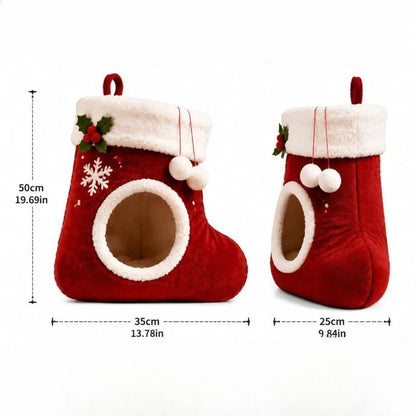 StockingSnooze – Christmas Stocking Cat Bed 🎄🐱