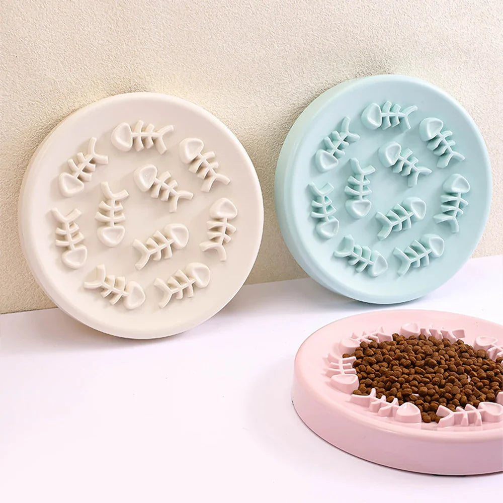 FishBone Slow Feed Pet Bowl