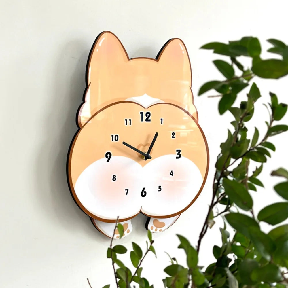 ShibaTime – Cartoon Animal Wall Clock 🐕🕐