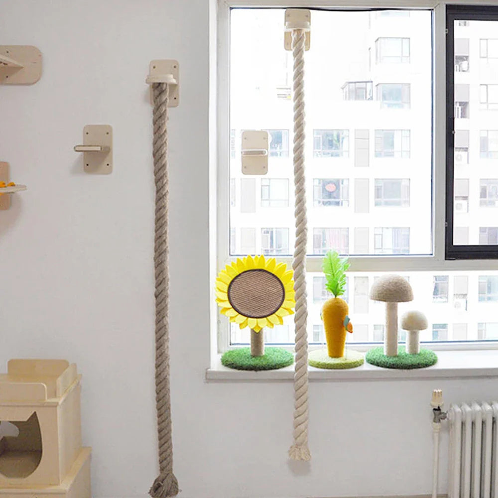 Wall-Mounted Sisal Rope Cat Tree