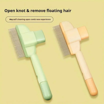 Self-Cleaning Grooming Comb – Pet Hair Remover for Cats & Dogs
