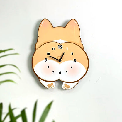 ShibaTime – Cartoon Animal Wall Clock 🐕🕐